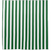 Vertikale grüne und weiße Streifen Duschvorhang (Vorderseite)
