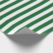 Vertikale grüne und weiße Streifen Geschenkpapier (Ecke)