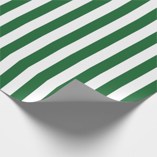Vertikale grüne und weiße Streifen Geschenkpapier (Ecke)