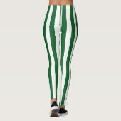 Vertikale grüne und weiße Streifen Leggings (Rückseite)