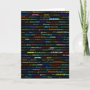 Vertikale-Gruß-Karte des Jason-Text-Entwurfs-I Karte