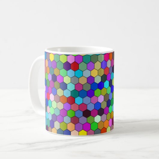 Vertikale Hexagons 11oz Tasse (Vorderseite Links)