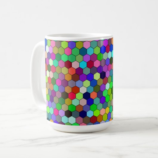 Vertikale Hexagons 15oz Tasse (Vorderseite Links)