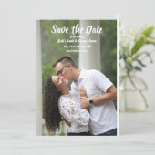 Vertikale Hochzeit speichert das Datum Einladung (Stehend Vorderseite)