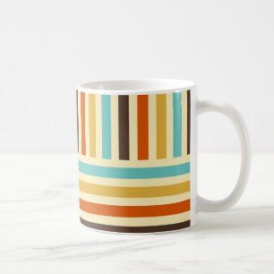 Vertikale horizontale Streifen blau gelb, rot Kaffeetasse