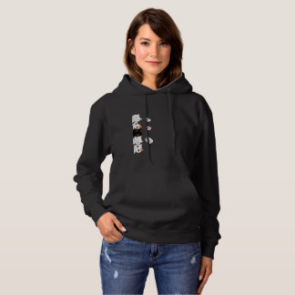 Vertikale Katzen Hoodie – Minimal Schwarz & Weiß