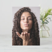 Vertikale Klasse 2024 Graduate Foto Keepake Dankeskarte (Stehend Vorderseite)