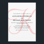 Vertikale klassische Monogramm in rosa Hochzeit Einladung<br><div class="desc">Diese stilvollen Einladungen zur Hochzeit zeigen Ihr Monogramm in einem großen,  modernen Text in sanft rosa auf weißem Hintergrund. Ein schlichter,  eleganter Look für Ihre moderne Hochzeit.</div>