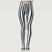 Vertikale Leggings Schwarz und Weiß