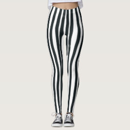 Vertikale Leggings Schwarz und Weiß