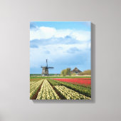 Vertikale Leinwand von Windmühle und Tulpen (Vorderseite)