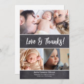 Vertikale Liebe und dank Foto Collage Baby Dusche Dankeskarte (Vorne/Hinten)