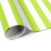 Vertikale Limone grüne und weiße Streifen Geschenkpapier (Rolleneckpunkt)
