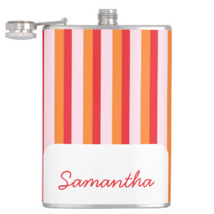 Vertikale Linien personalisierte Streifen Flachmann