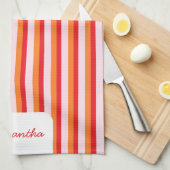 Vertikale Linien personalisierte Streifen Geschirrtuch (Viertel Falte)
