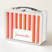 Vertikale Linien personalisierte Streifen Metall Brotdose (Vorderseite)