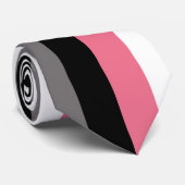 Vertikale Linien Rosa Schwarz Streifen Krawatte (Gerollt)