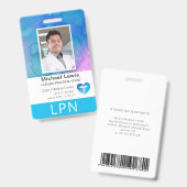 Vertikale LPN, lizenzierte praktische Krankenschwe Ausweis (Vorder- & Rückseite)