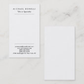 Vertikale Minimalistische Schlichte Visitenkarte (Vorne/Hinten)
