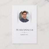 Vertikale minimalistische Vorlage mit Foto Einfach Visitenkarte (Vorderseite)