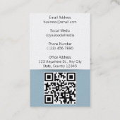 Vertikale minimalistische Vorlage mit Foto Einfach Visitenkarte (Rückseite)