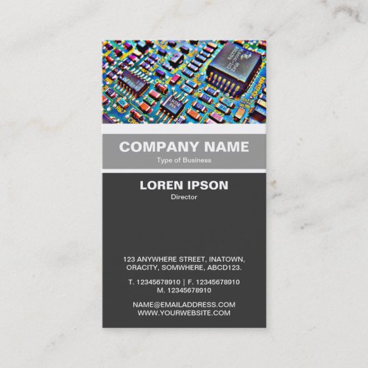 Vertikale mit einem Band versehen - bunter Visitenkarte (Vorderseite)
