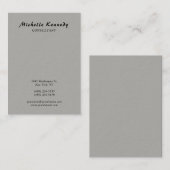 Vertikale moderne, einfache Schlichte Grauschrift Visitenkarte (Vorne/Hinten)