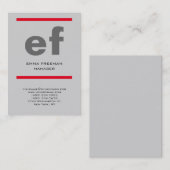 Vertikale, moderne, hellgraue, riesige rote Linien Visitenkarte (Vorne/Hinten)