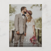 Vertikale Moody Wedding Fotografie Liebe und danke Postkarte (Vorderseite)