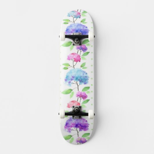 Vertikale nahtlose Mustergrenze des Aquarells Skateboard (Vorderseite)