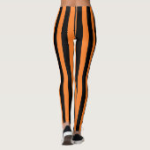 Vertikale orange und schwarze Streifen Leggings (Rückseite)