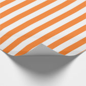 Vertikale orange und weiße Streifen Geschenkpapier (Ecke)