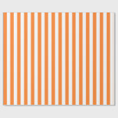 Vertikale orange und weiße Streifen Geschenkpapier (Flach)