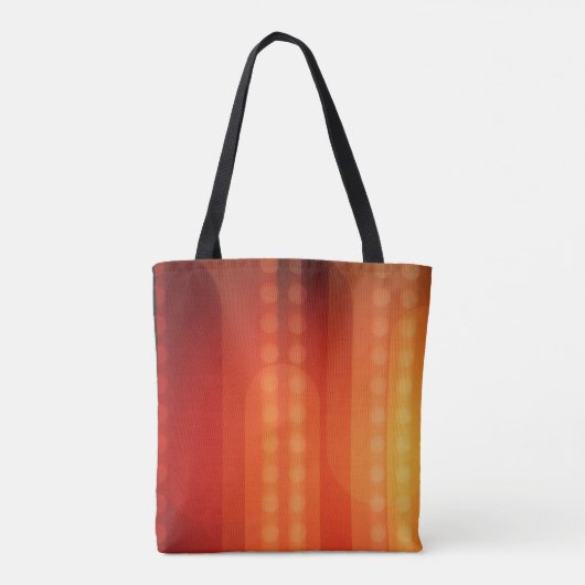 Vertikale, orangefarbene Punkte auf einer Tasche (Rückseite)