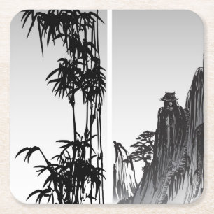 Vertikale orientalische Rolle Rechteckiger Pappuntersetzer