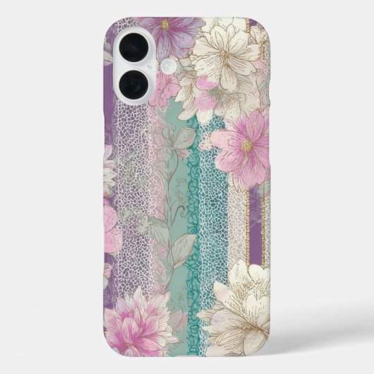 Vertikale Pastellstreifen mit Spitzenstrukturen Case-Mate iPhone Hülle (Rückseite)