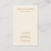 Vertikale personalisierte Vorlage für Gold Text Visitenkarte (Rückseite)