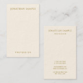 Vertikale personalisierte Vorlage für Gold Text Visitenkarte (Vorne/Hinten)