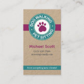 Vertikale Pet-Sitting-Pawprint-Visitenkarte Visitenkarte (Vorderseite)