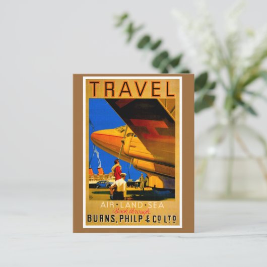 Vertikale Postkarte für Luft-, See- und Landreisen (Stehend Vorderseite)