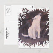 Vertikale Postkarte "Howling White Wolf" (Vorne/Hinten)