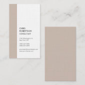 Vertikale Premium-Leinen Minimalistisch modern Visitenkarte (Vorne/Hinten)