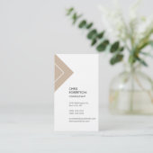 Vertikale Premium-Leinen Minimalistisch modern Visitenkarte (Stehend Vorderseite)