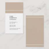 Vertikale Premium-Leinen Minimalistisch modern Visitenkarte (Vorne/Hinten)