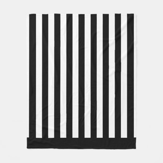 Vertikale Referent-Schwarzweiss-Streifen Fleecedecke (Vorderseite)