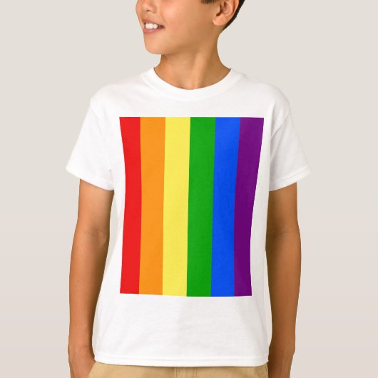 "VERTIKALE REGENBOGEN-STREIFEN " T-Shirt (Vorderseite)