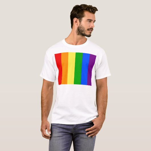 "VERTIKALE REGENBOGEN-STREIFEN " T-Shirt (Vorne ganz)