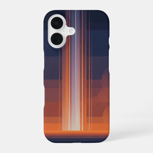Vertikale Retro-Kosmisches Strahlen iPhone 16 Hülle (Rückseite)