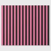 Vertikale rosa und schwarze Streifen Geschenkpapier (Flach)