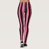 Vertikale rosa und schwarze Streifen Leggings (Rückseite)
